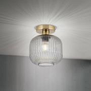 Loftlampe Carneval, røggrå, Ø 20 cm, glas, E27