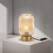 Bordlampe Carneval, ravfarvet, glas, højde 23,5 cm, E27