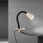 Klemlampe Dotty, khaki, højde 33 cm, GU10