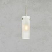 Hængelampe Tibia, stik, hvid/nikkel, Ø 7 cm