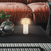 LED-bordlampe Brilo unplugged Gila, brun/grå, 21 cm