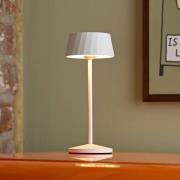 LED-bordlampe med batteri Facetta, hvid, 22 cm, metal, CCT IP44