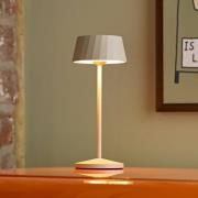 LED-bordlampe Facetta, beige, 22 cm, metal, CCT IP44