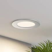 Prios LED-indbygningslampe Cadance, sølv, 12 cm, CCT, IP44