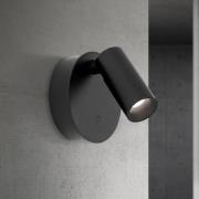 LED-væglampe Luxy, sort, aluminium, CCT, dæmper