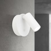 LED-akku-væglampe Luxy, hvid, aluminium, CCT, dæmper