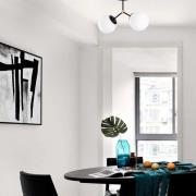 Loftlampe Damar, sort, glas, 2 lyskilder, længde 44 cm