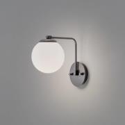 Væglampe Daisy, sort, glas, højde 22 cm, E27