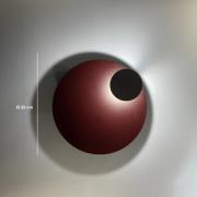 Knikerboker LED-væglampe Pois, mørkerød, Ø 25 cm, dæmpbar