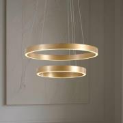Lucande LED-hængelampe Yonam, Ø 60 cm, 2 lyskilder, guld, CCT