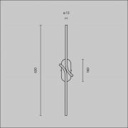 LED-væglampe RENAISSANCE, sort/sort, højde 63 cm, 2-flammet.