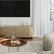 Bordlampe ORBI, beige, glas/metal, højde 19 cm, G9