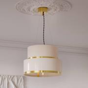 By Rydens pendellampe Marcel, messing/hvid, Ø 50 cm