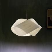 LZF pendellampe Nut, elfenben/nikkel, længde 42 cm