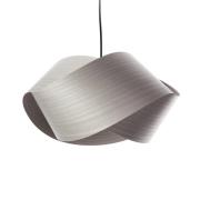 LZF pendellampe Nut, grå/nikkelfarvet, længde 42 cm, træ