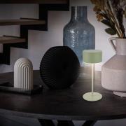LED-batteridrevet bordlampe Kira, grøn, højde 19 cm, IP44, touchdim