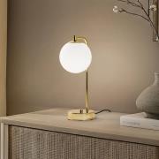 Bordlampe Rico, glas/metal, guld/hvid, højde 36 cm