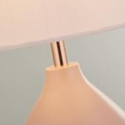 Bordlampe Keisli, beige, tekstil, 22 cm, E14