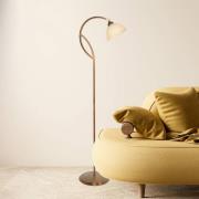 Gulvlampe Anthea, bronze, creme, metal, glas, E27