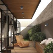 LED-udendørs loftspot Andria, mørkegrå, Ø 9 cm, metal