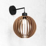 Væglampe Clay, Ø 23 cm, birkfiner, udhæng, E27