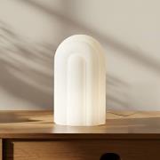 Lucande LED-bordlampe Lunja, hvid, glas, 30 cm, CCT