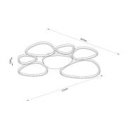 LED-loftlampe Samling, længde 90 cm, taupe, metal