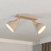 Arrecife loftlampe, sand/trælook, 2 lyskilder