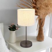 Bordlampe Thea, creme/sort mat, linned, højde 37 cm