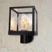 SEGULA Udendørs væglampe Modern, stål, glas, sort, E27