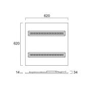 LED-panel OptiClip R 625 2L, hvid, 33 W, 4.000 K, Multipower