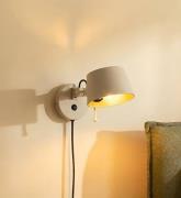 Lucande væglampe Silka, 14 cm, beige, fleksibel, stik