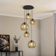 Hængelampe Vetro i glas, 5 lyskilder