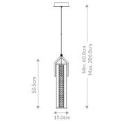 LED-hængelampe ESPADA, poleret krom, Ø 15 cm, metal/glas