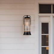 Udendørs væglampe RIVAMAR, højde 41 cm, sort/guld, IP44 E27