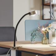 Lindby klemmelampe Jyla, nikkel mat, GX53, fleksibel arm