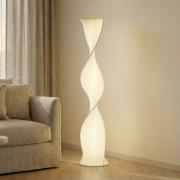 Lucande LED-gulvlampe Novelle, hvid, CCT, højde 137 cm, Ø 29 cm