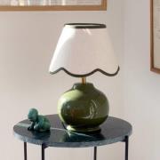 PR Home bordlampe Nell, mosgrøn, keramik, 34 cm høj, E27