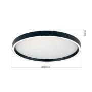 LED-loftlampe MASCA, sort, Ø 40 cm, CCT, metal, dæmpbar