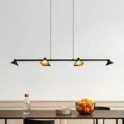 Lucande LED-hængelampe Steve, sort, 113 cm, 6 lyskilder, dæmpbar