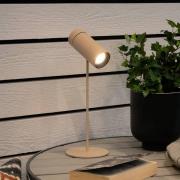 LED-batteridrevet bordlampe Multi, sandfarvet, højde 30 cm, IP54