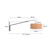 Tekstil væglampe Elegant Classy sort/brun, metal/kork