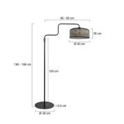 Gulvlampe Bloeba, sort/mørkt træ, højde 165 cm, træ
