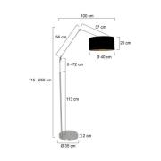 Gulvlampe Prestige Chic stålfarvet/sort-guld Højde 250 cm