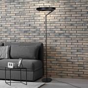 LED-gulvlampe Mykty, sort, højde 170 cm, metal med 2 lyskilder og CCT