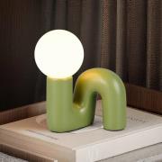 Bordlampe Quinn, grøn, højde 22 cm, keramik/glas, G9