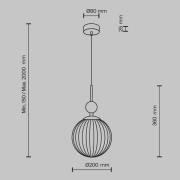 Maytoni hængelampe Tavo, beige, travertin/glas, Ø 20 cm