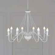 Lysekrone Malbo, hvid, metal, 8 lyskilder, E14