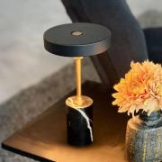 Dyberg Larsen LED-batteridrevet bordlampe Starlight, sort/messing