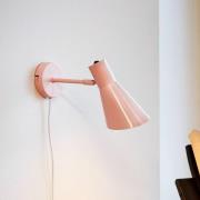 Dyberg Larsen væglampe DL12, lyserød, kabel, E27, metal